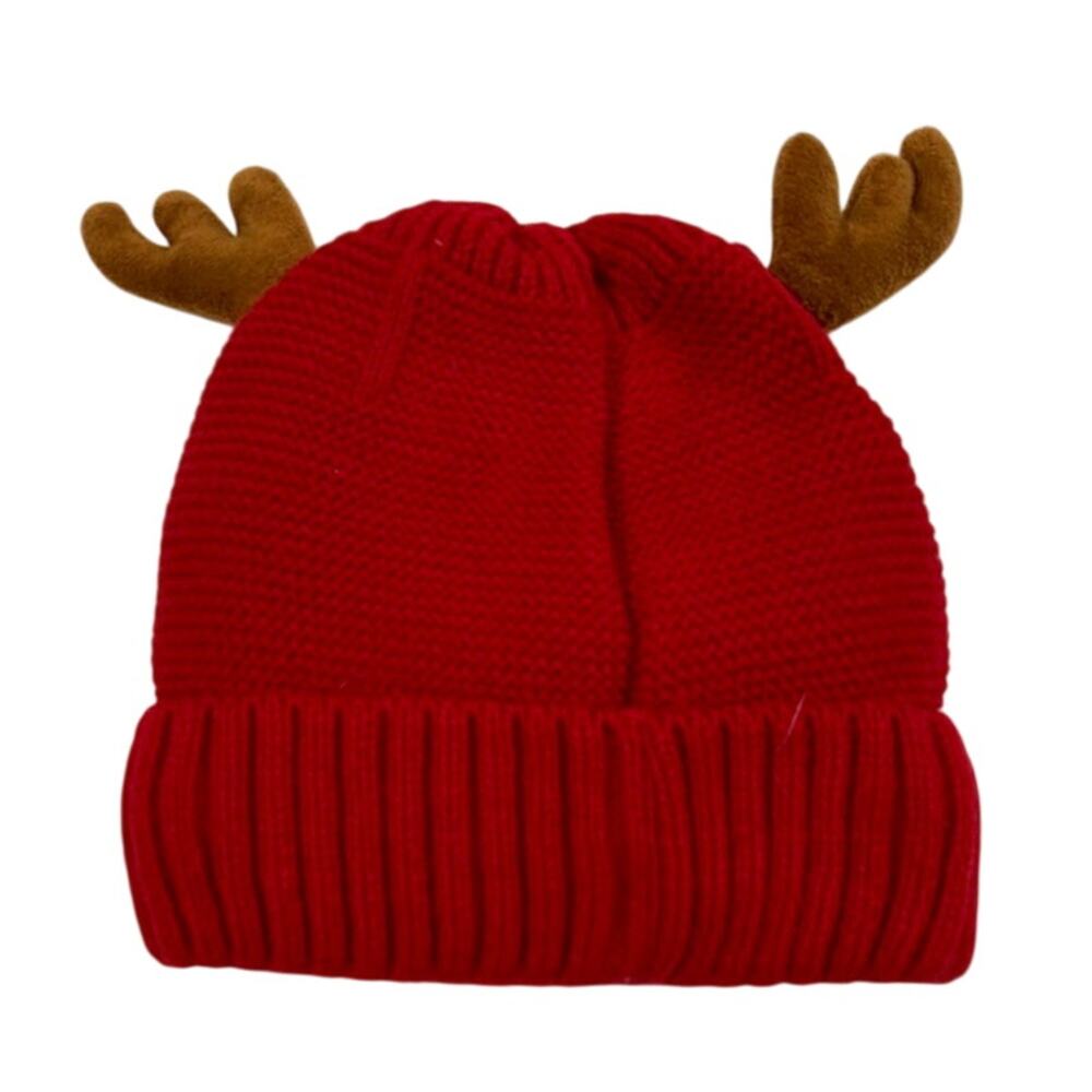 Kipp Brothers, Kids Reindeer Hat in Red With Brown Antlers